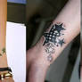 Coverup Tattoo StarsDicesSkull