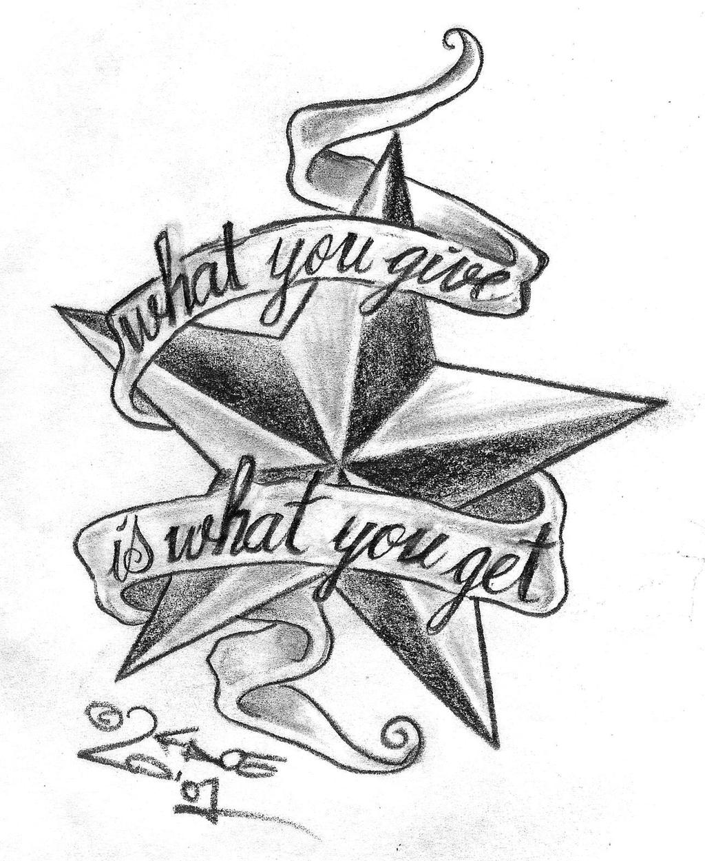 Star Letter Sign Tattoo Design