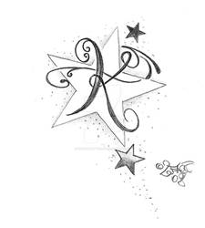 New Letter Stars Tattoo Design