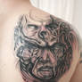 Face Skull Biomechanic Tattoo