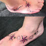 Many Stars on a Feet Tattoo