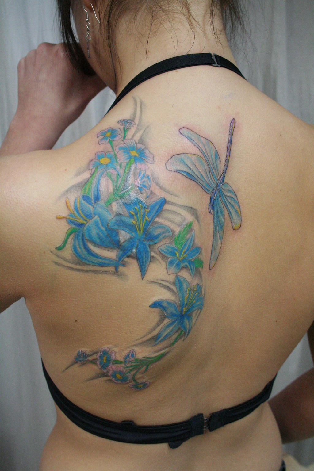 Dragonfly Flower Tattoo