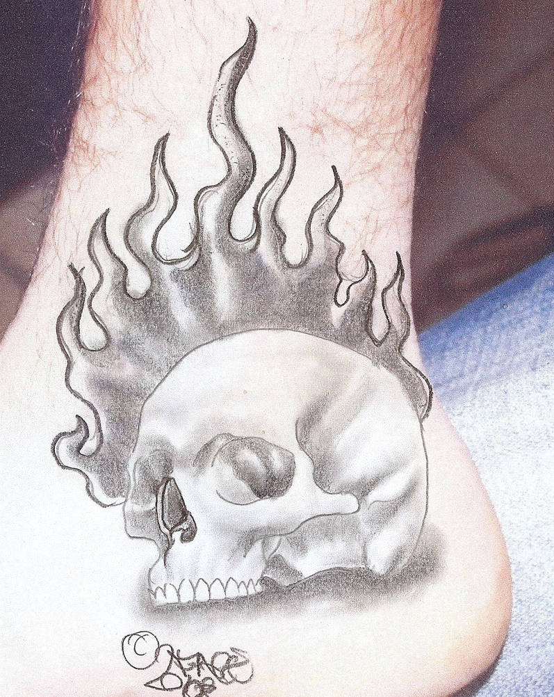 Flames Skull Tattoo Design by 2FaceTattoo on DeviantArt