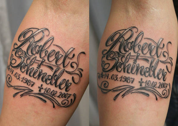 Chicano Lettering Name TaT by 2Face-Tattoo