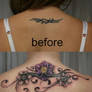 Tribal Cover up Tattoo Flowers