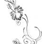 Climb hibiscus Tattoo design