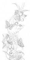 Lily Butterflies Backpiece