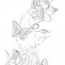 Lily Butterflies Backpiece