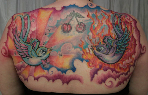 Swallow big color Tattoo by 2Face-Tattoo