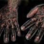Skulls demon hand tattoo