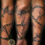 chains forearm sleeve tat