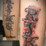 chicano lettering leg finished