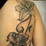 Flowers back tattoo 2. session