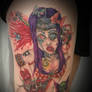 Zombie girly color tat