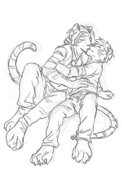 Kissing Tigers -Sketch-