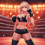 Dominatrix.  Nude. In a boxing ring