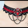 Black and red lace necklace 