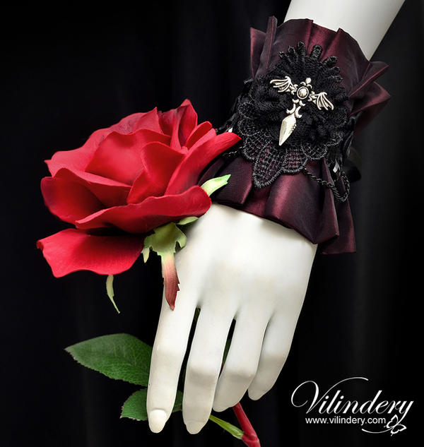 Dark Red Gothic Cuff