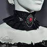 Gothic Victorian Choker with red rose