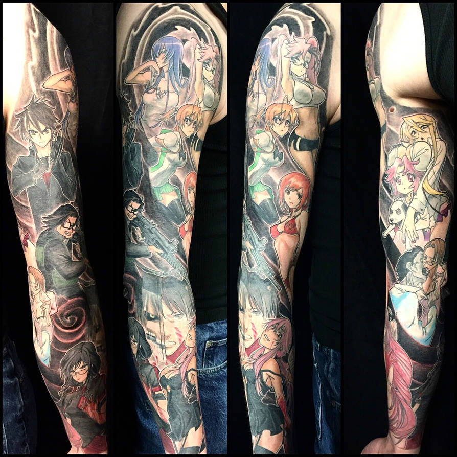 Completed Anime Tattoo Sleeve by NekoRobbie on DeviantArt