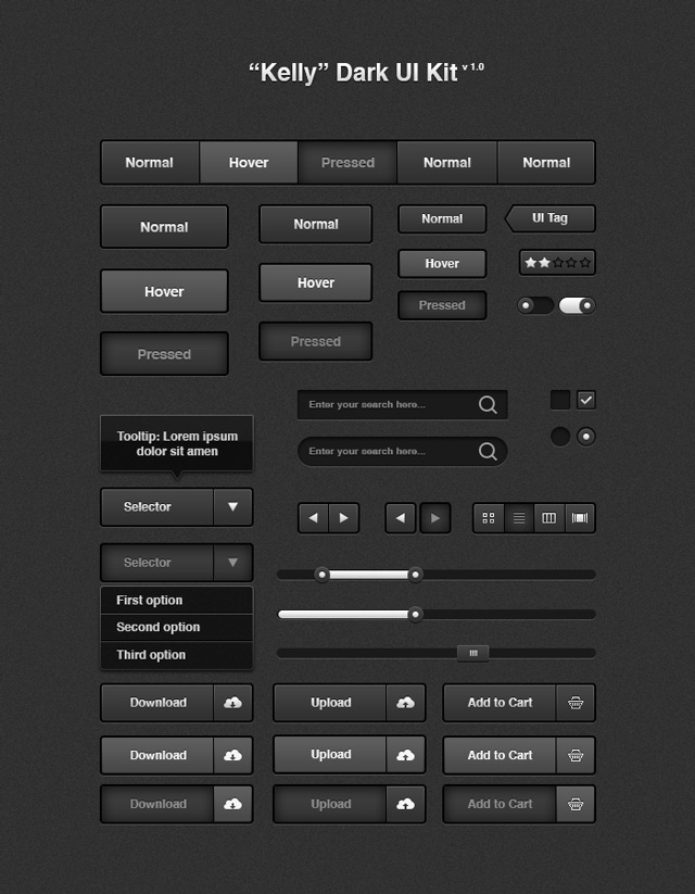 Kelly Dark UI Kit