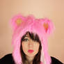 Pink w Gold Sparkle Fraggle Rock Muppet Hood