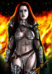 Red Sonja Devil with Sword by N13galvao