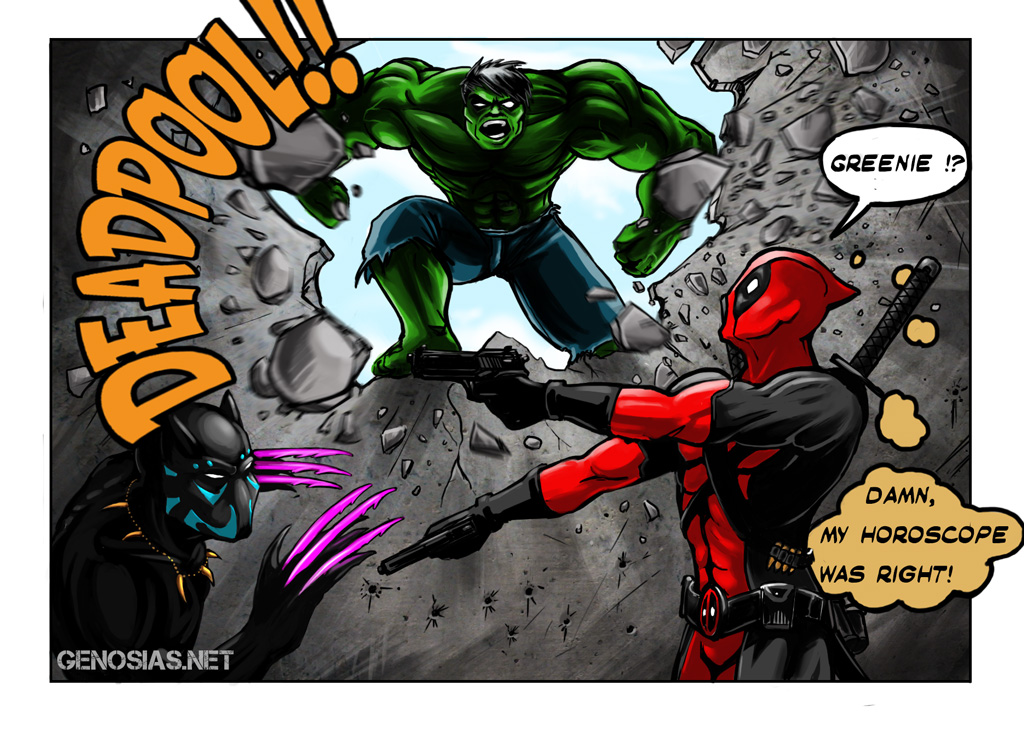 Deadpool Vs Hulk Vs Black Panther By Genosias On Deviantart