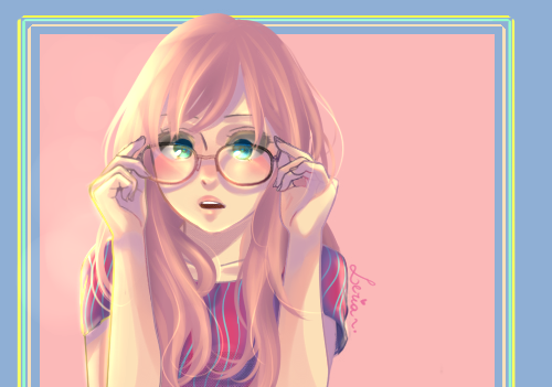 Manga girl glasses