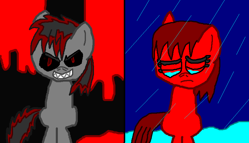 old Darkness and upset Brissy pony version