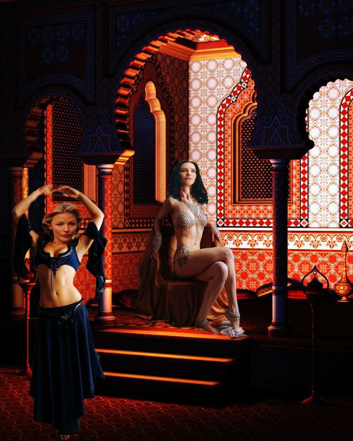 Barbarain Queen Kahlan and her bellydancer Cara