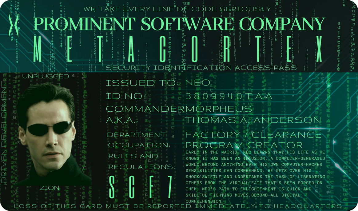 Matrix ID by bobbyboggs182 on DeviantArt