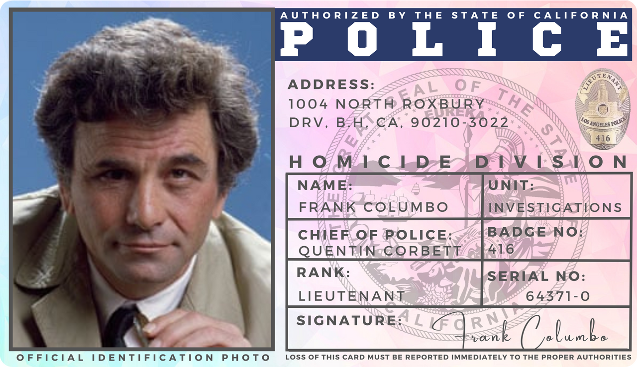 Columbo ID by bobbyboggs182 on DeviantArt