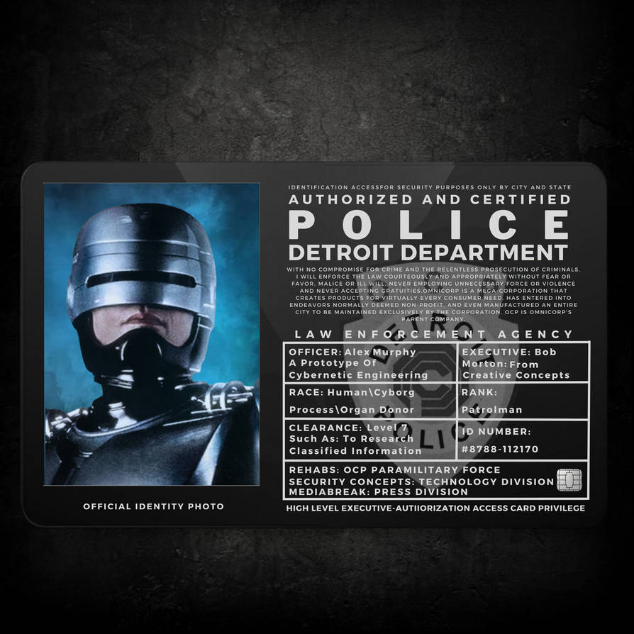 Robocop's Address RoboCop ID by bobbyboggs182 on DeviantArt