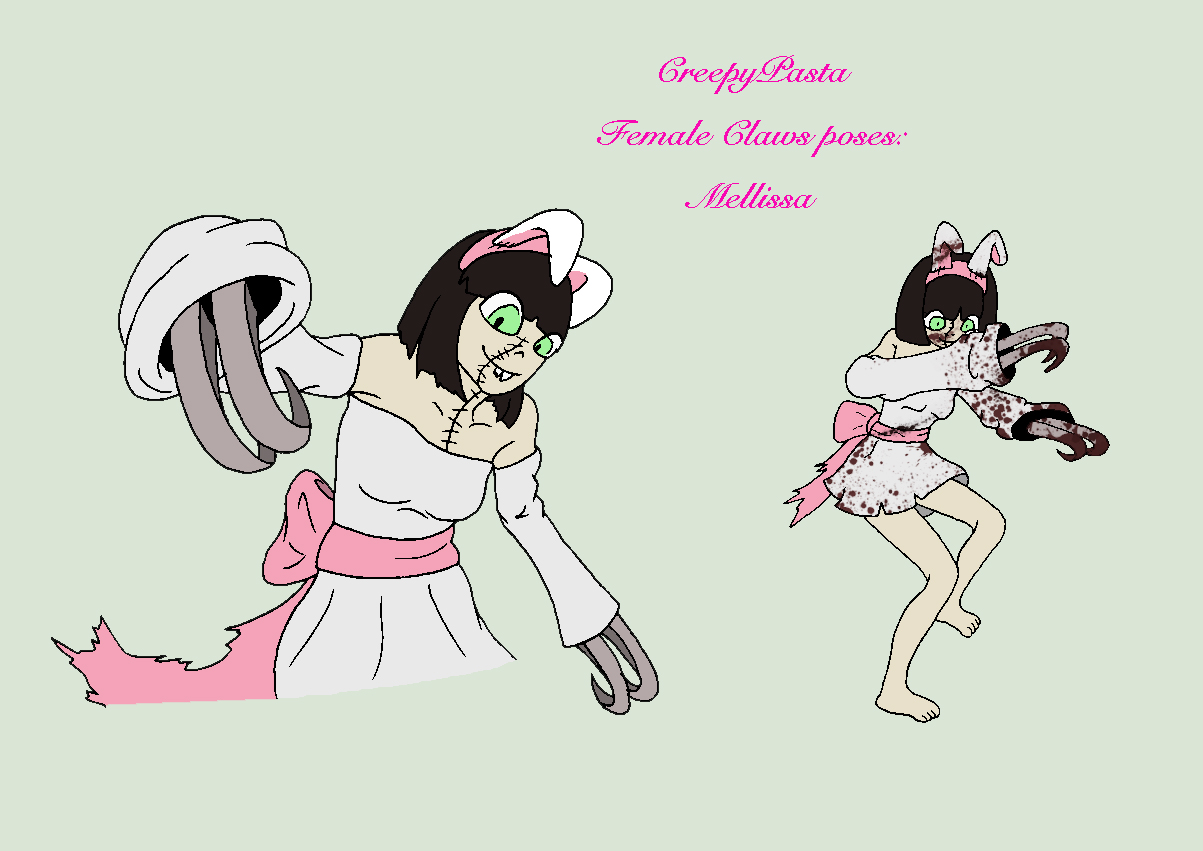 Creepypasta female pose (Claws): Mellissa