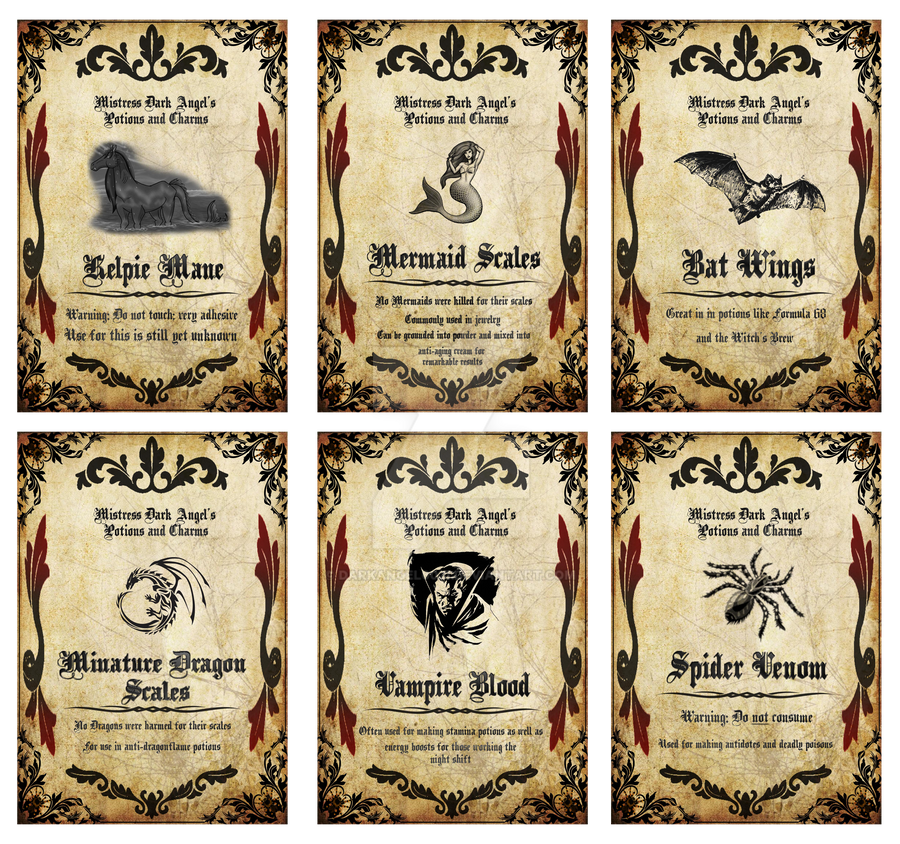 Potion Bottle Labels by darkangel6021 on DeviantArt