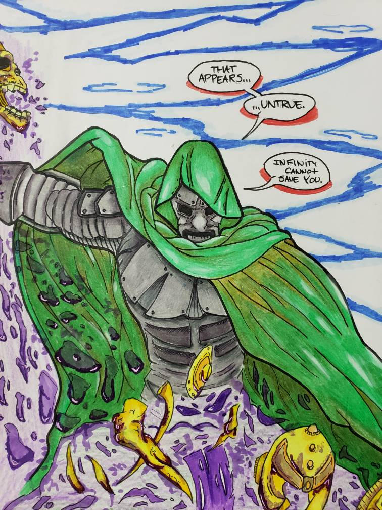 Dr doom rips out thanos' Spine.... by fanargle on DeviantArt