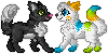 PC:.Flick and April:. Linked icons:. by CopiaTheWolf