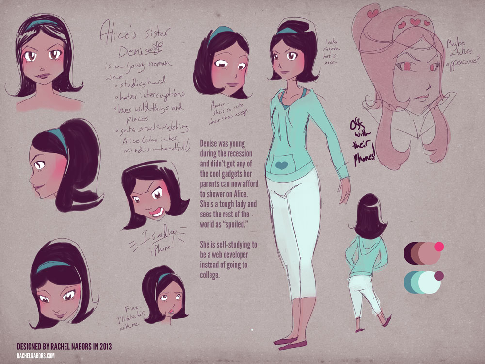 Alice in Videoland Character Sheet-Denise by rachelthegreat