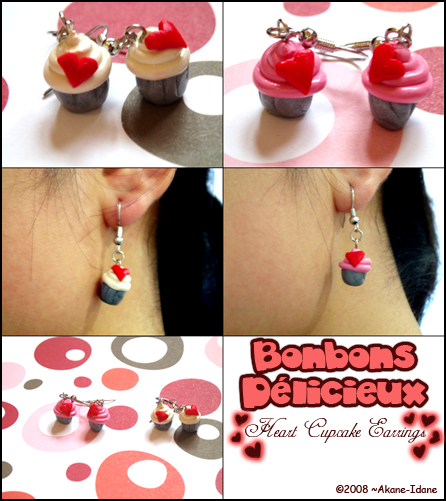 Heart Cupcakes Earrings