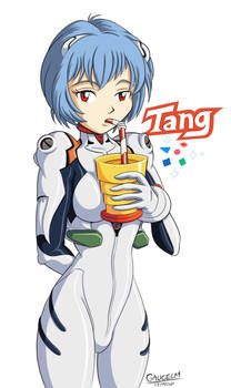 Rei Ayanami drinking Tang
