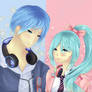 Hatsune Miku and Kaito Ribbon Girl