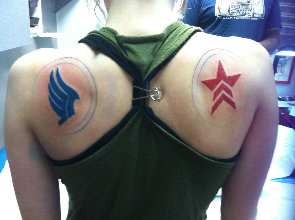 Mass Effect Paragon and Renegade tattoos