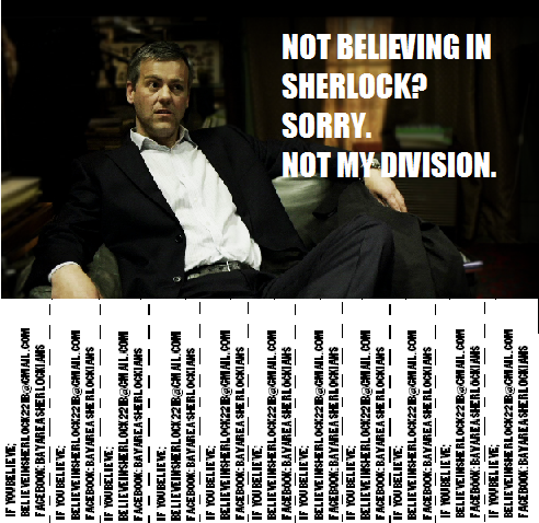 Believe in Sherlock Poster- Lestrade