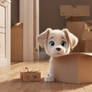 cute puppy in box 1