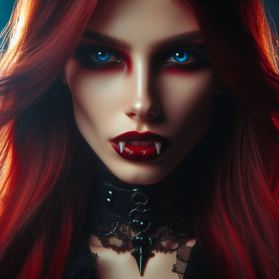 Female Vampire With Red Hair And Black Streaks 05 by mrpsycho2000 on ...