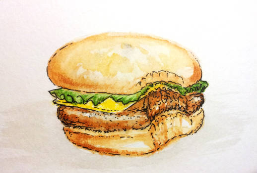 Watercolor burger