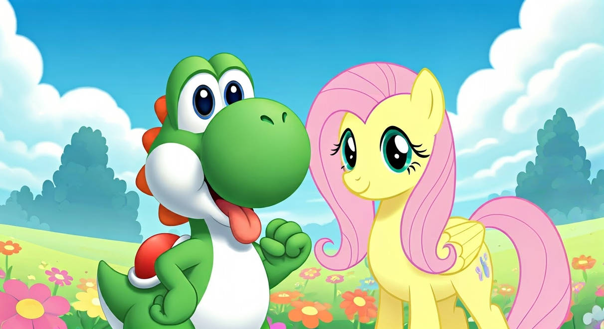 Friendship is Magic: Yoshi and Fluttershy by TailsPrower72 on DeviantArt