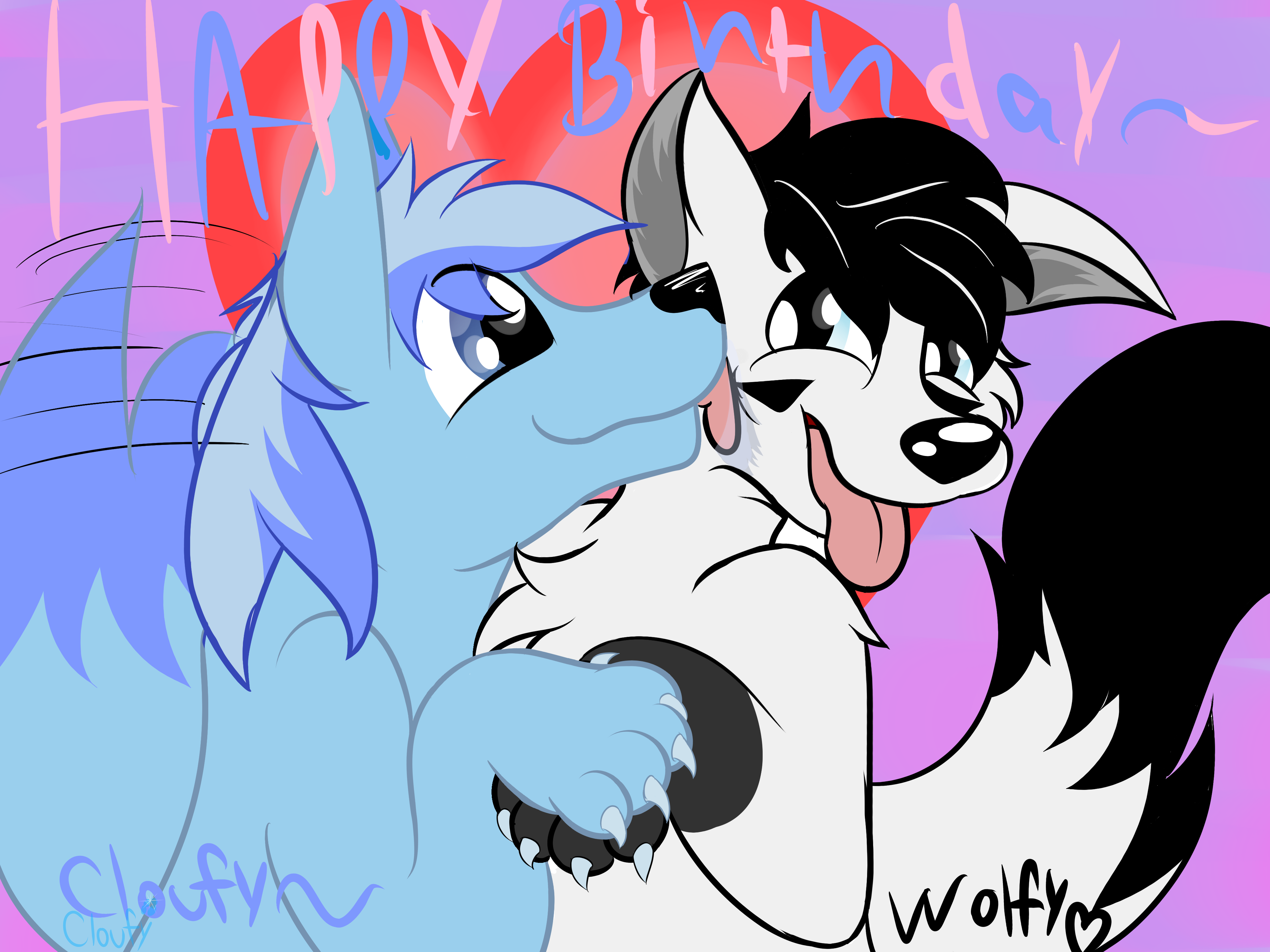 Giving Wolfy Birthday Kisses~