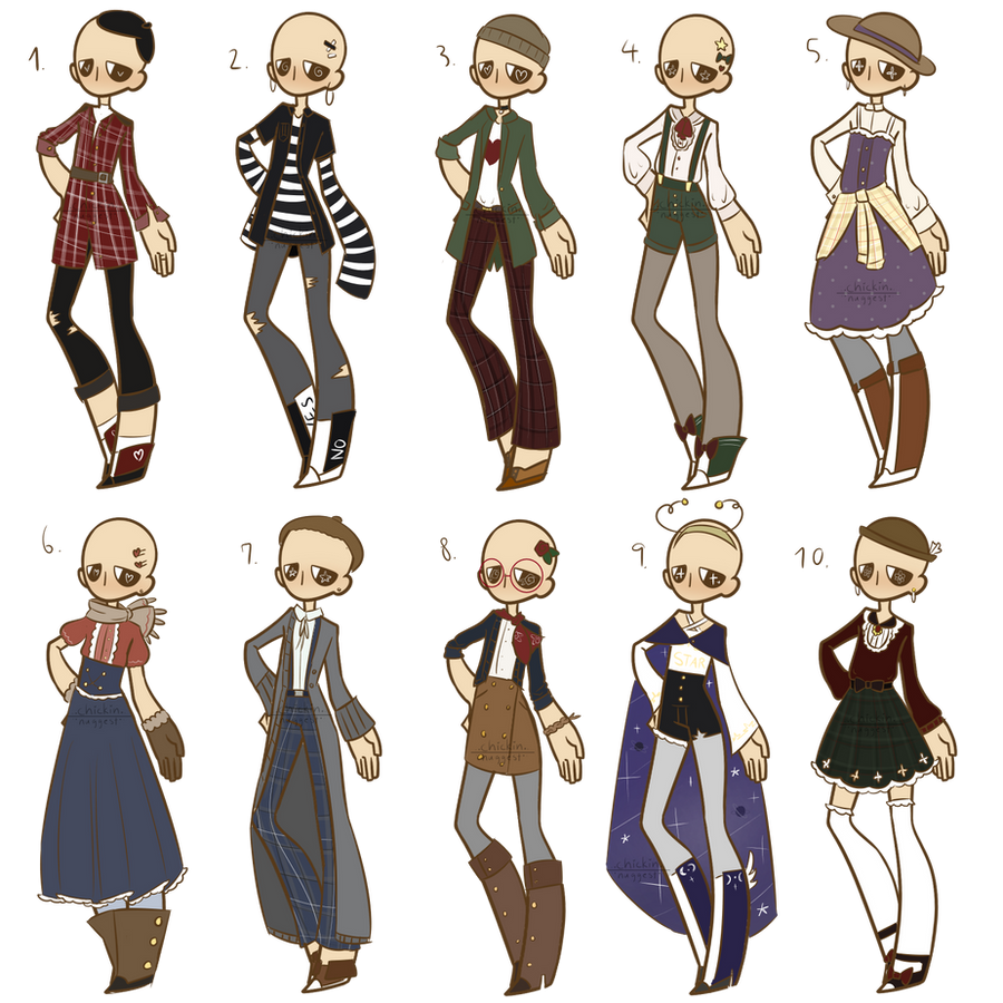 Fall Outfit Adopts :CLOSED: by Nuggiez on DeviantArt